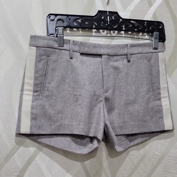 Ralph Lauren Y2K Preppy Rugby Gray White Racing Stripe Low Rise Hip Hugger Short - Picture 1 of 3